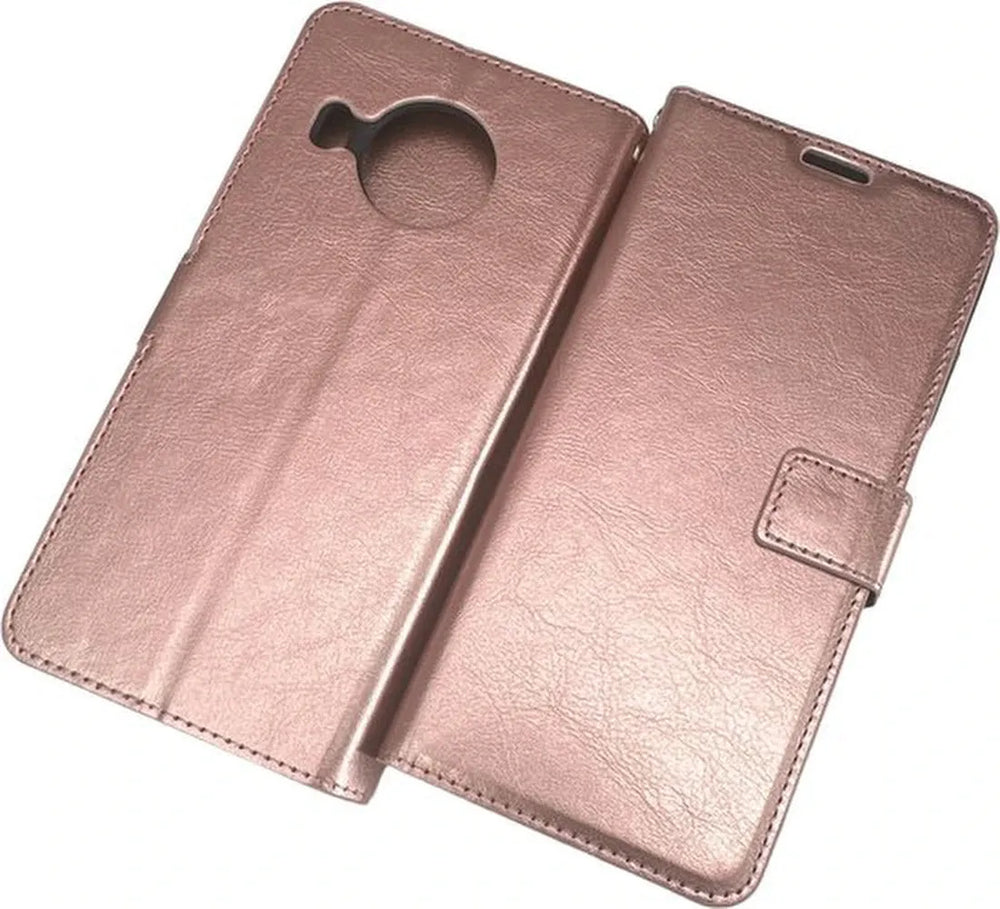 Nokia X10/X20 Hoesjes – Portemonnee Book Case – Magneetsluiting – 2x Gehard Glas Screenprotector – Roségoud-Ilumina Benelux