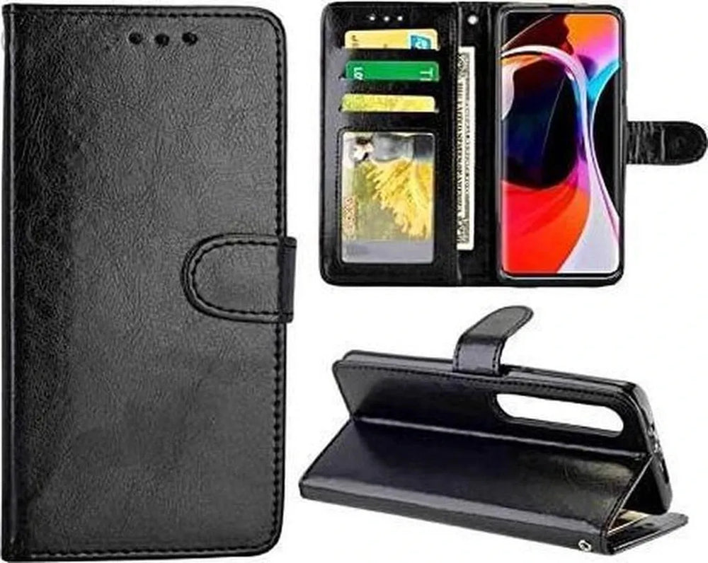 Xiaomi Mi 10 / Mi 10 Pro Hoesjes – Portemonnee Book Case – Pasjeshouder – Magneetsluiting – Zwart-Ilumina Benelux
