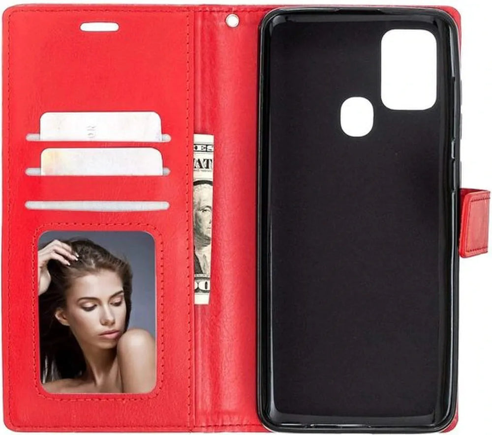 Motorola Moto G10/G20/G30 Hoesjes – Portemonnee Book Case – Pasjeshouder – Magneetsluiting – Rood-Ilumina Benelux