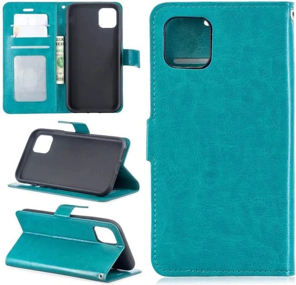 iPhone 11 Hoesjes – Portemonnee Book Case – Pasjeshouder – Magneetsluiting – Turquoise-Ilumina Benelux