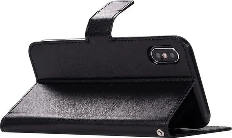 iPhone XR Hoesjes – Portemonnee Book Case – Pasjeshouder – Magneetsluiting – Zwart-Ilumina Benelux