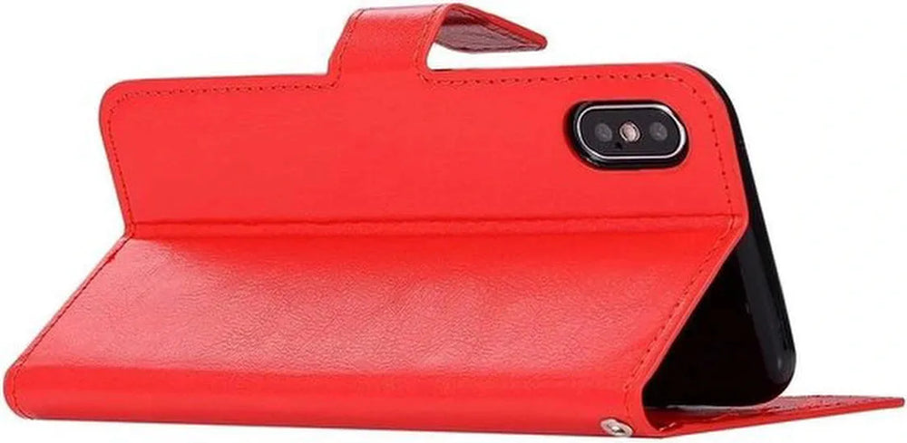 iPhone XS Max Hoesjes – Portemonnee Book Case – Pasjeshouder – Magneetsluiting – Rood-Ilumina Benelux
