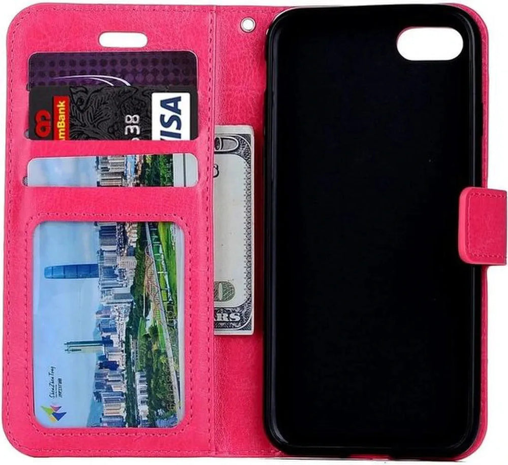 iPhone 7/8/SE 2020/2022 Hoesjes – Portemonnee Book Case – Pasjeshouder – Magneetsluiting – Roze-Ilumina Benelux