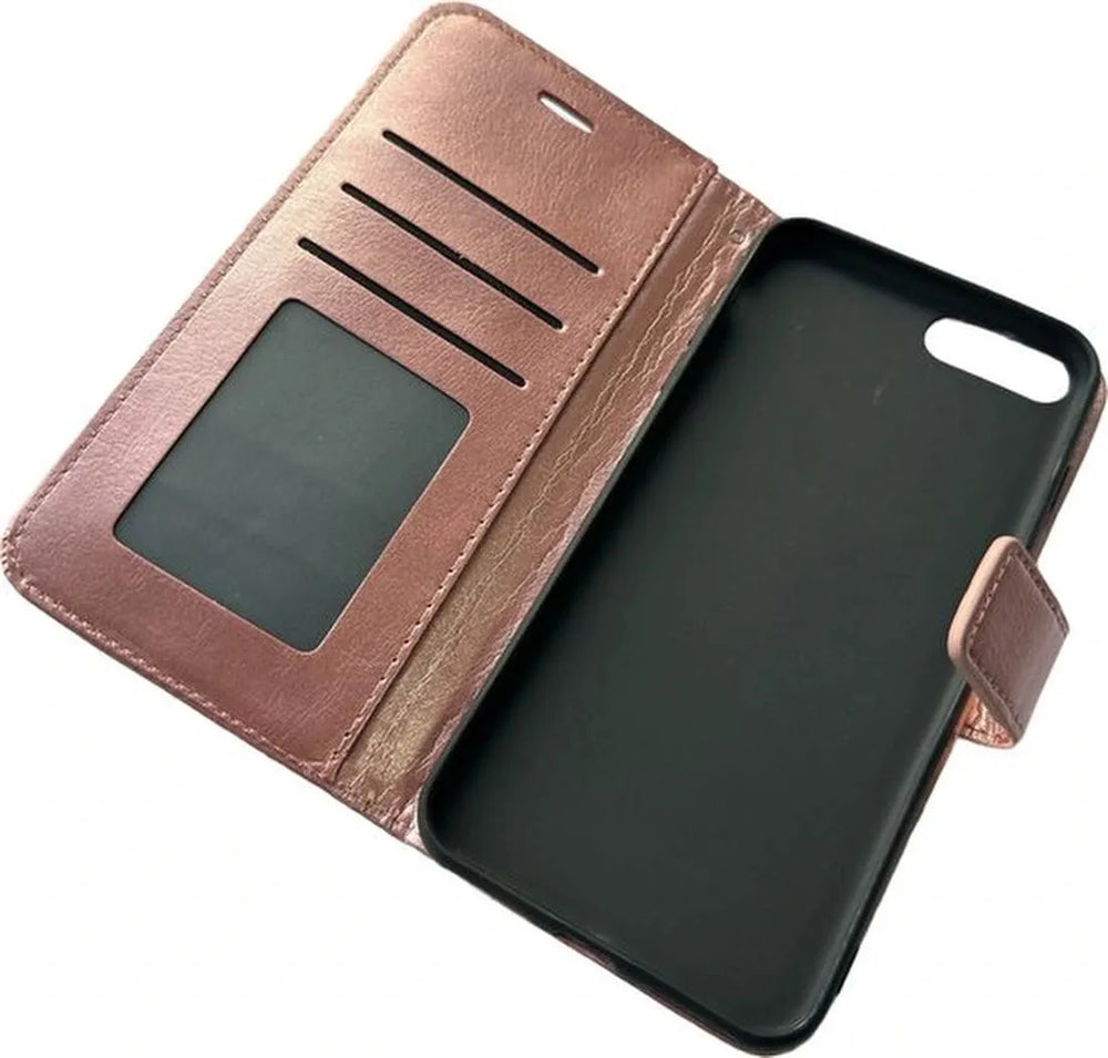 iPhone 6 Plus/6S Plus Hoesjes – Portemonnee Book Case – Pasjeshouder – Magneetsluiting – Roségoud-Ilumina Benelux