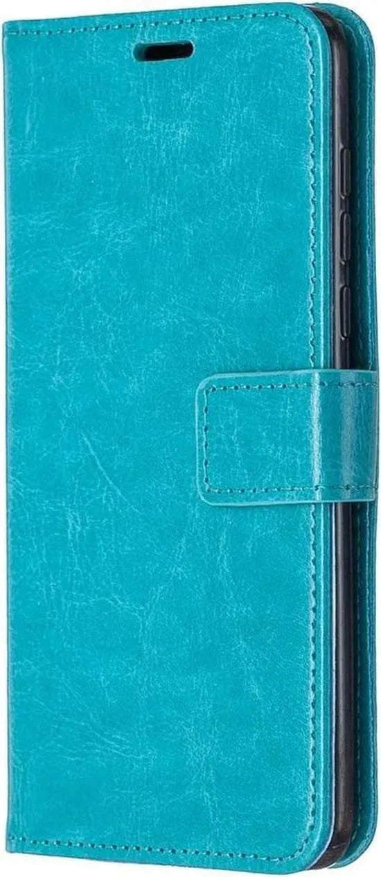 Motorola Moto One Fusion Plus Hoesjes – Portemonnee Book Case – Pasjeshouder – Magneetsluiting – Turquoise-Ilumina Benelux