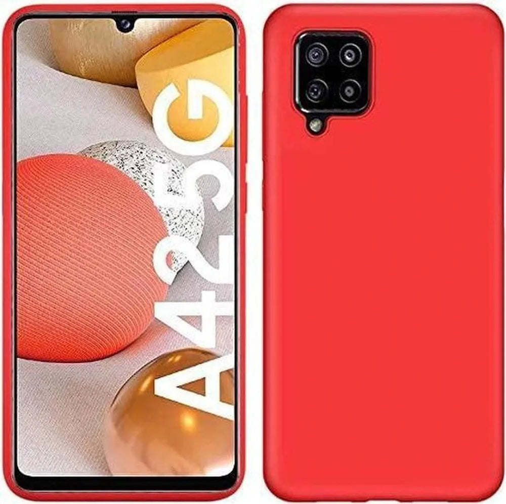 Samsung Galaxy A42 5G Hoesjes – Liquid Siliconen Backcover – Soft Touch – Flexibel – Rood-Ilumina Benelux