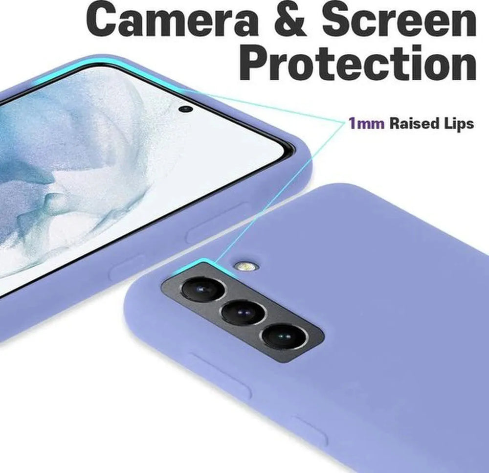 Samsung Galaxy S21 Hoesjes – Liquid Siliconen Backcover – Soft Touch Flexibel – Inclusief Screenprotector – Paars-Ilumina Benelux