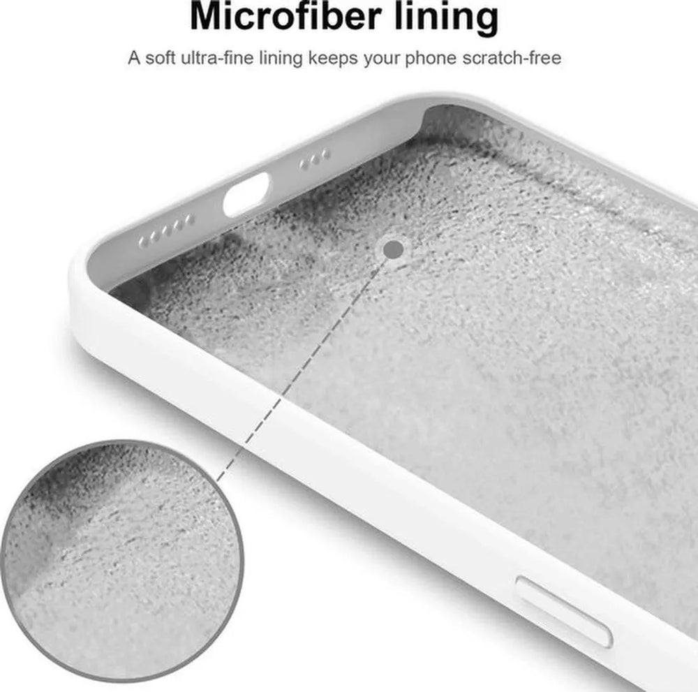 iPhone 12 Hoesjes – Liquid Silicone Backcover – Soft Touch TPU – Inclusief Screenprotector – Wit-Ilumina Benelux