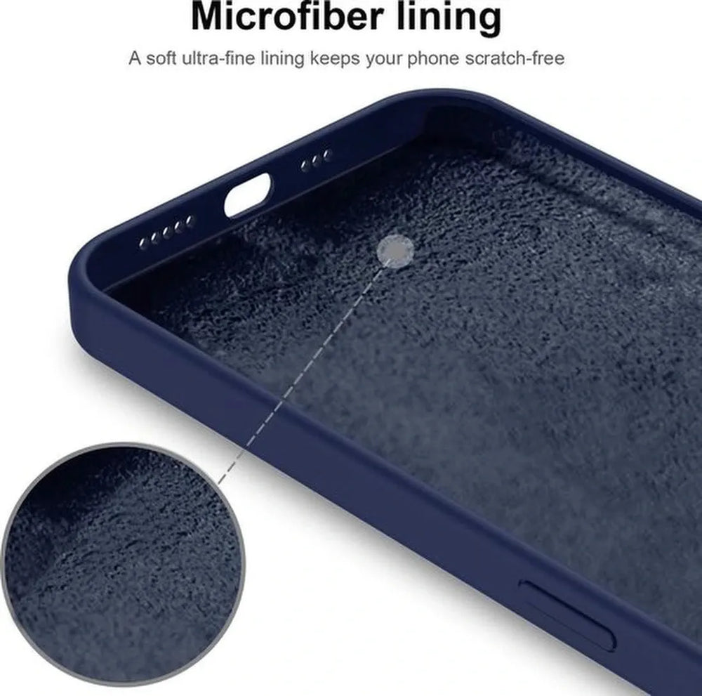 iPhone 12 Pro Hoesjes – Soft Touch Liquid Silicone TPU Backcover – Flexibel – Incl. Screenprotector – Oxford Blauw-Ilumina Benelux