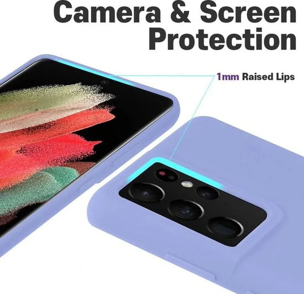 Samsung Galaxy S21 Ultra Hoesjes – Liquid Siliconen Backcover – Soft Touch – Flexibel – Paars-Ilumina Benelux