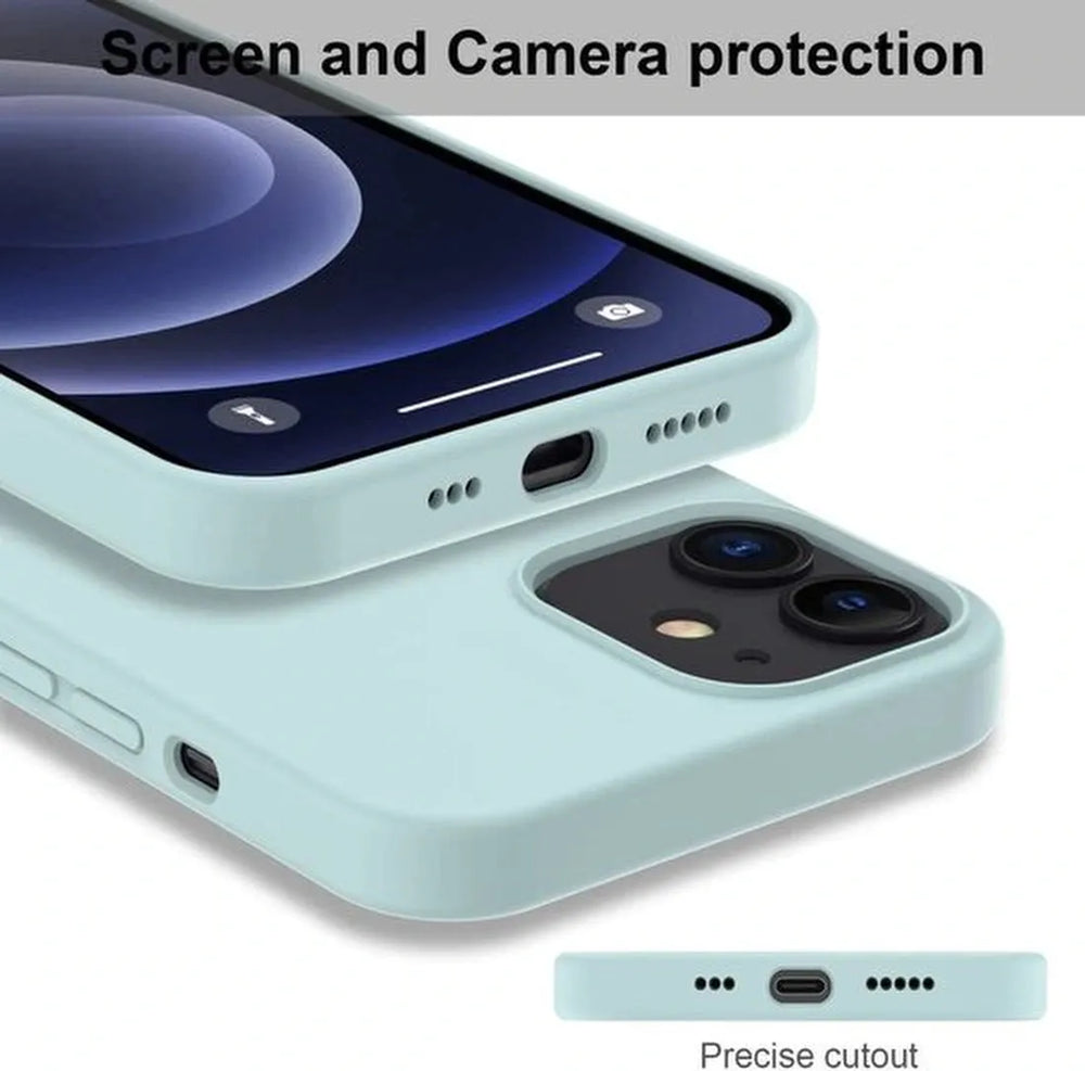 iPhone 12 Mini Hoesjes – Soft Touch Siliconen Backcover – Flexibele TPU Cover – Inclusief Screenprotector – Mint-Ilumina Benelux