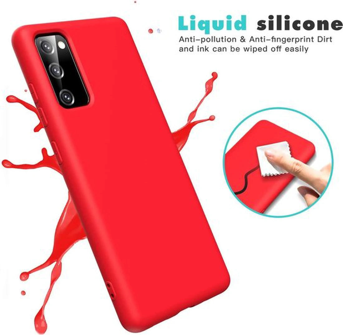 Liquid Silicone hoesje Geschikt voor: Samsung Galaxy S20 Plus Soft Touch Flexible - Oxford Blauw + 1x Screenprotector