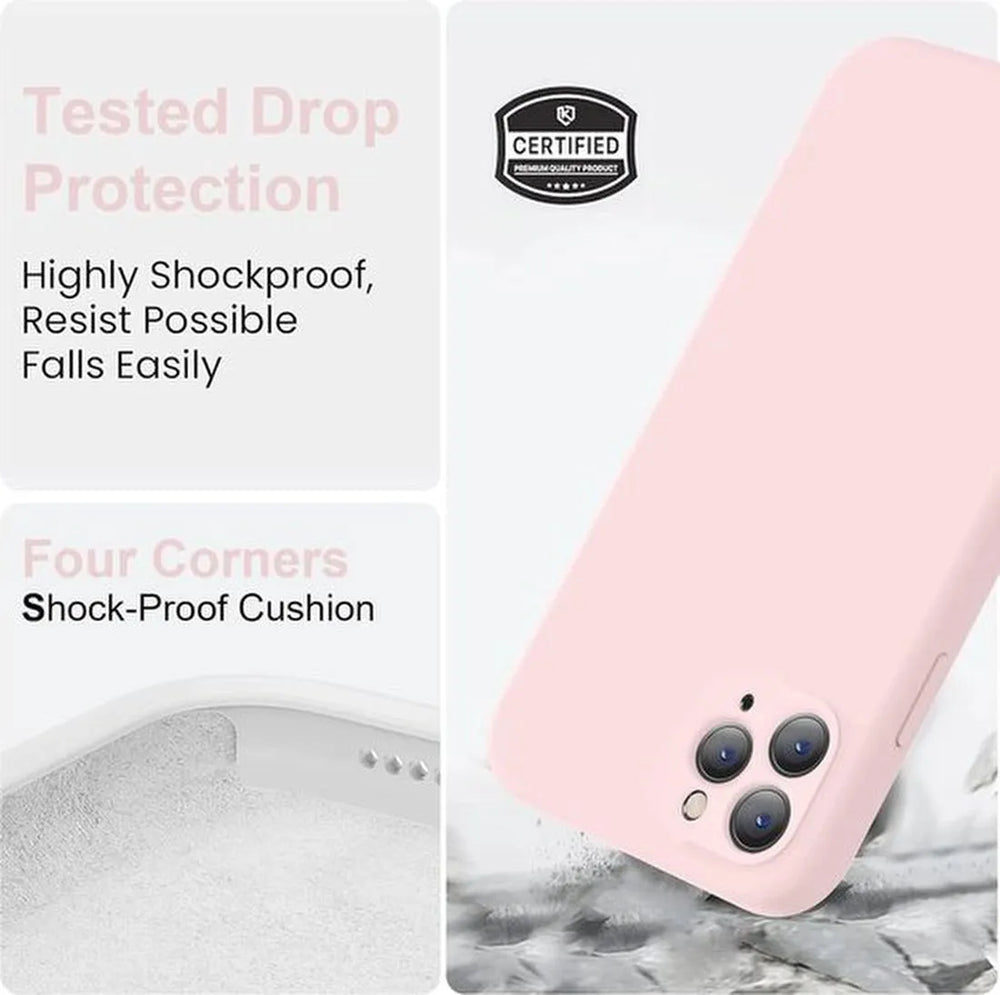 iPhone 11 Pro Max Hoesjes – Liquid Siliconen Backcover – TPU Flexibel – Camera Allround Bescherming – Lichtroze-Ilumina Benelux