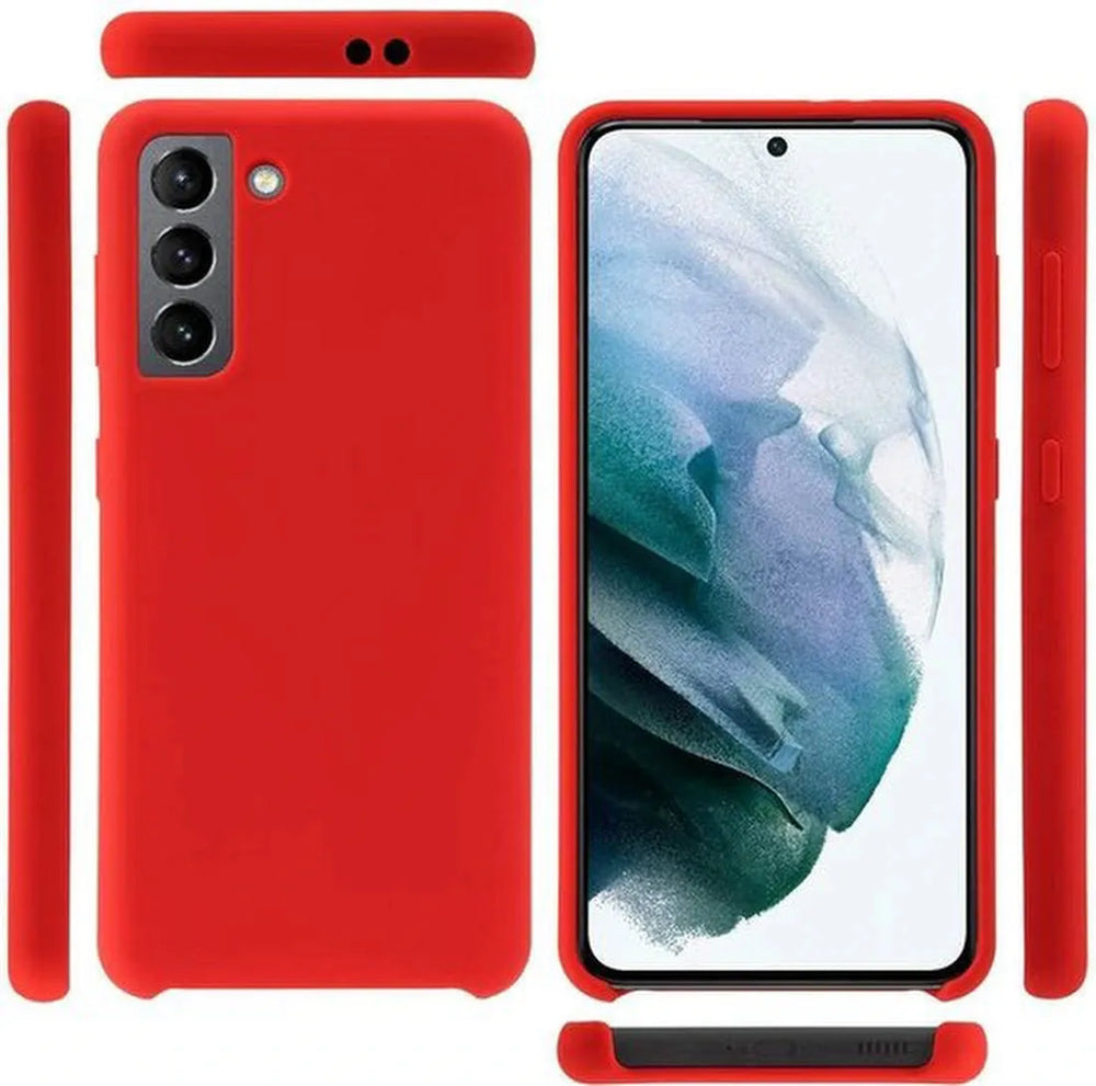 Samsung Galaxy S21 Plus Hoesjes – Liquid Siliconen Backcover – Soft Touch – Flexibel – Rood-Ilumina Benelux