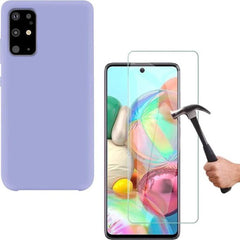 Liquid Silicone hoesje Geschikt voor: Samsung Galaxy Note 10 Lite 2020 Soft Touch Flexible - Paars + 1x Screenprotector