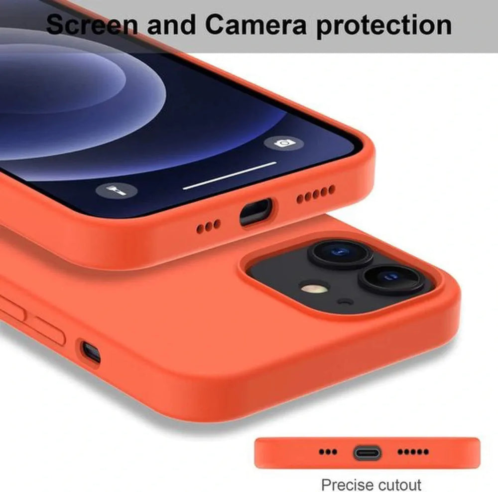 iPhone 11 Hoesjes – Soft Touch Liquid Silicone TPU Backcover – Flexibel – Incl. Screenprotector – Oranje-Ilumina Benelux