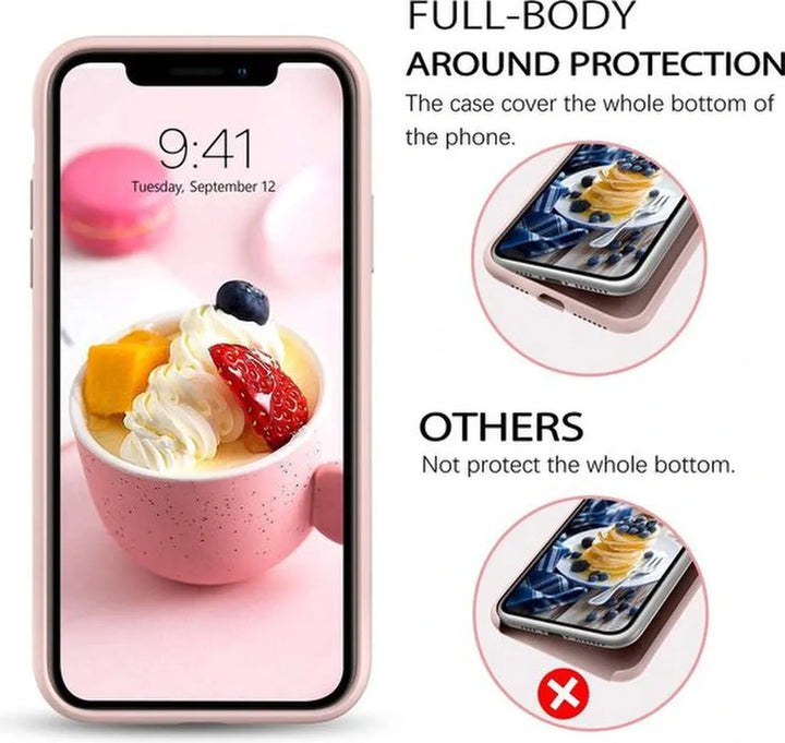 iPhone 12 Pro Hoesjes – Soft Silicone Backcover – Flexibele TPU Cover – Schokbestendig – Sand Pink-Ilumina Benelux