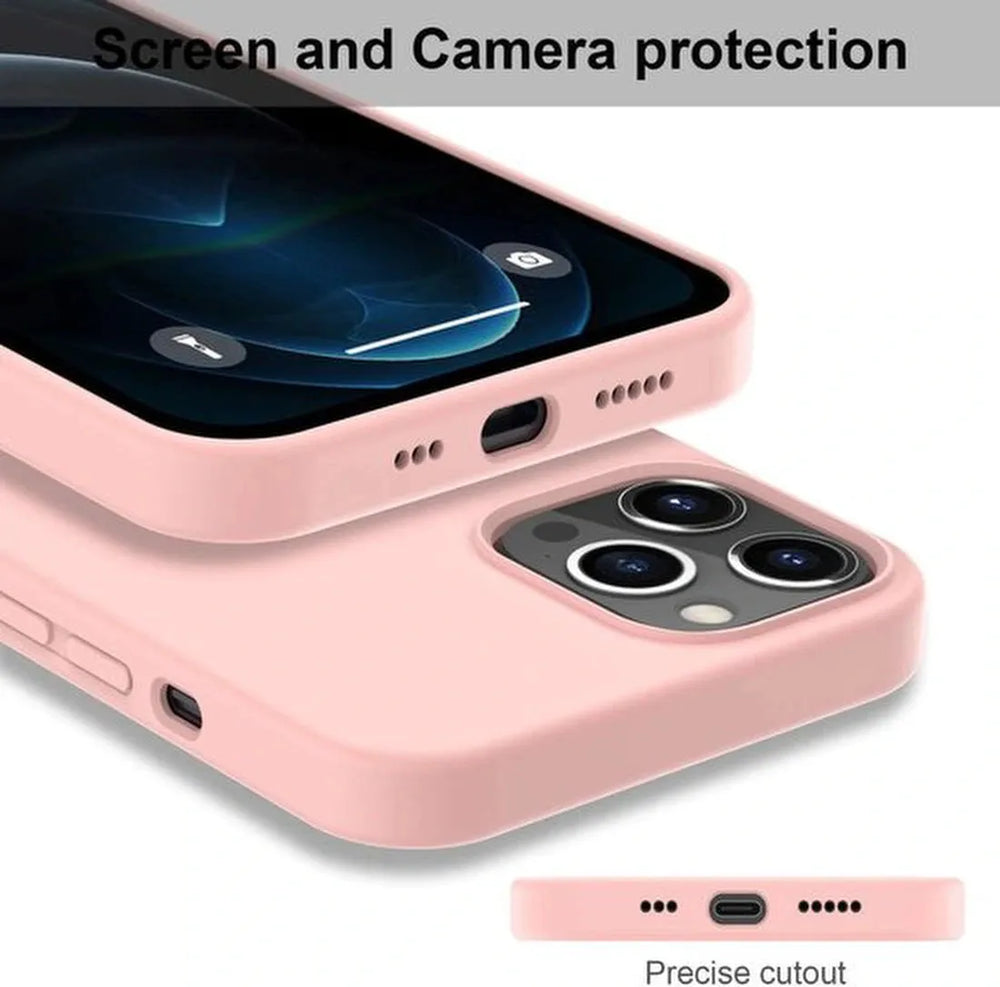 iPhone 11 Hoesjes – Soft Touch Siliconen Backcover – Flexibele TPU Cover + Screenprotector – Sand Pink-Ilumina Benelux