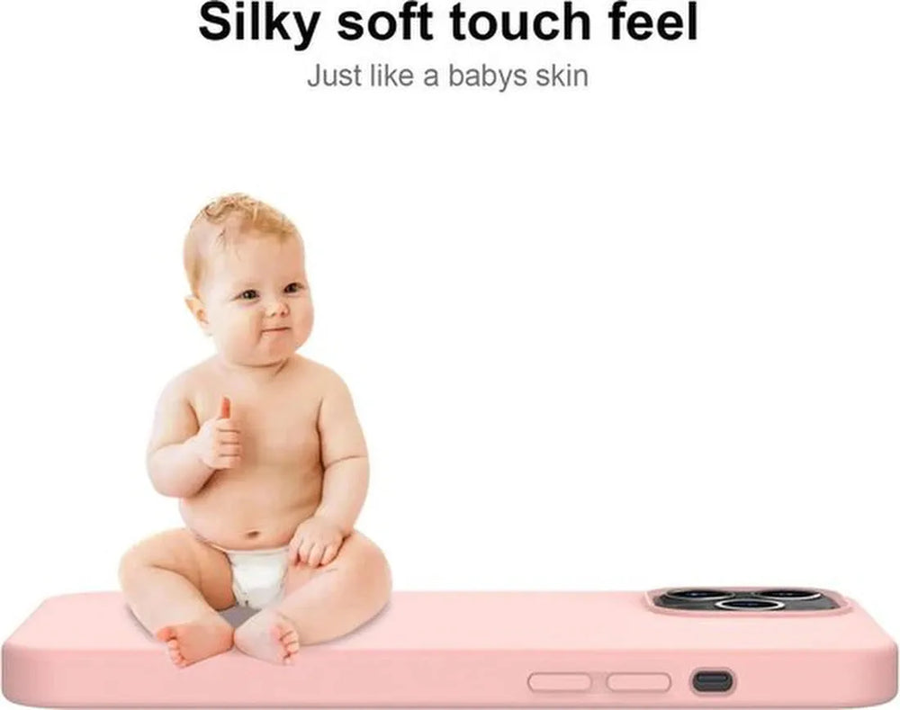 iPhone 11 Hoesjes – Soft Touch Siliconen Backcover – Flexibele TPU Cover + Screenprotector – Sand Pink-Ilumina Benelux