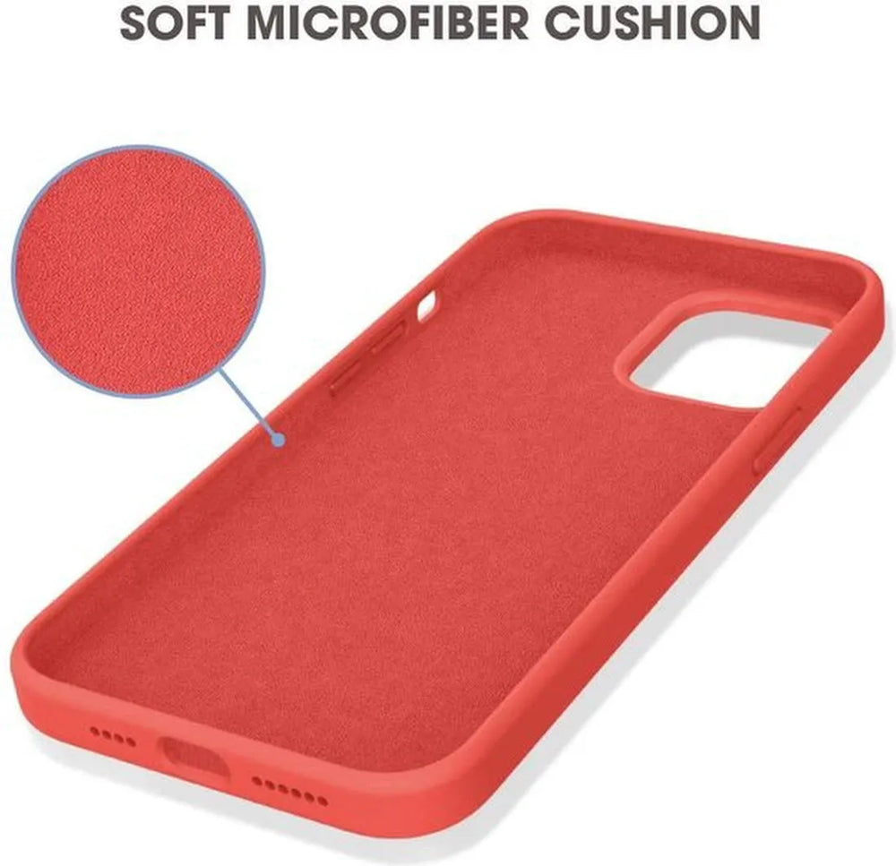 iPhone 11 Hoesjes – Soft Touch Liquid Silicone Backcover – Flexibele TPU – Inclusief Screenprotector – Rood-Ilumina Benelux
