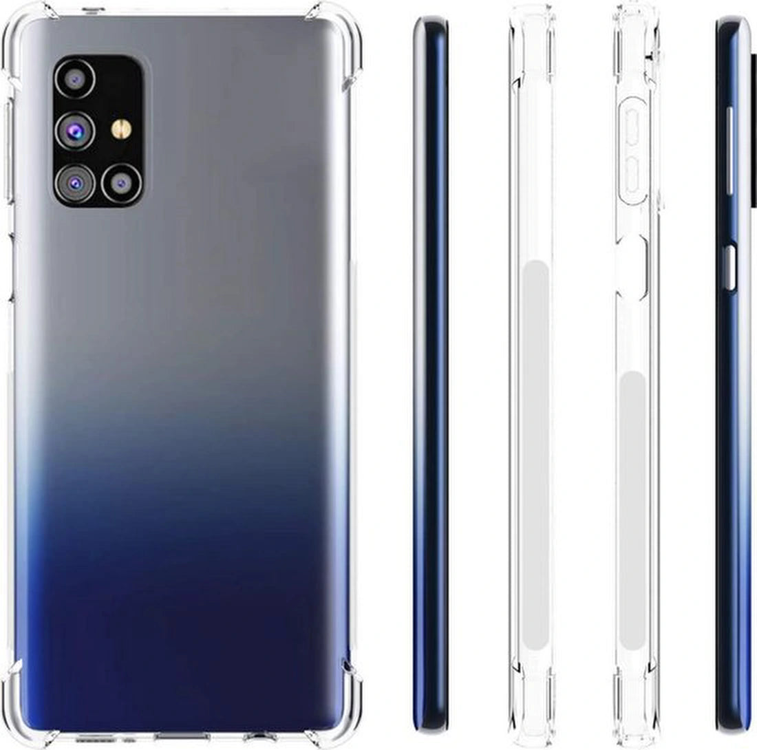 Shockproof Flexibele achterkant Silicone hoesje Transparant Geschikt voor: Samsung Galaxy M31s Transparant