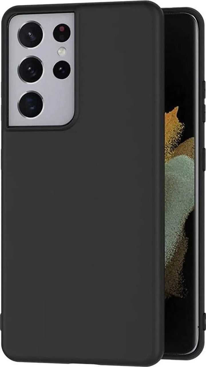Samsung Galaxy S21 Ultra Hoesjes – Siliconen Backcover – Flexibel – Schokbestendig – Zwart-Ilumina Benelux