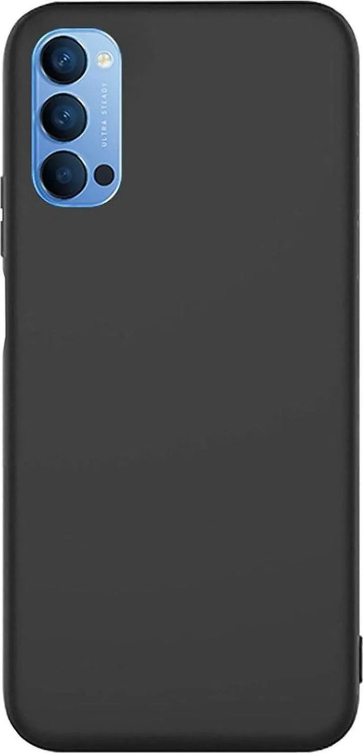 Oppo Reno 4 Pro 5G Hoesjes – Siliconen Backcover – Soft Silicone – Schokbestendig – Zwart-Ilumina Benelux
