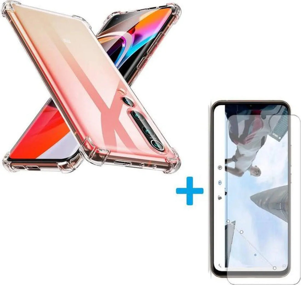 Xiaomi Mi 10 Hoesjes – Siliconen Backcover – Schokbestendig – Transparant – Incl. 2x Gehard Glas Screenprotector-Ilumina Benelux