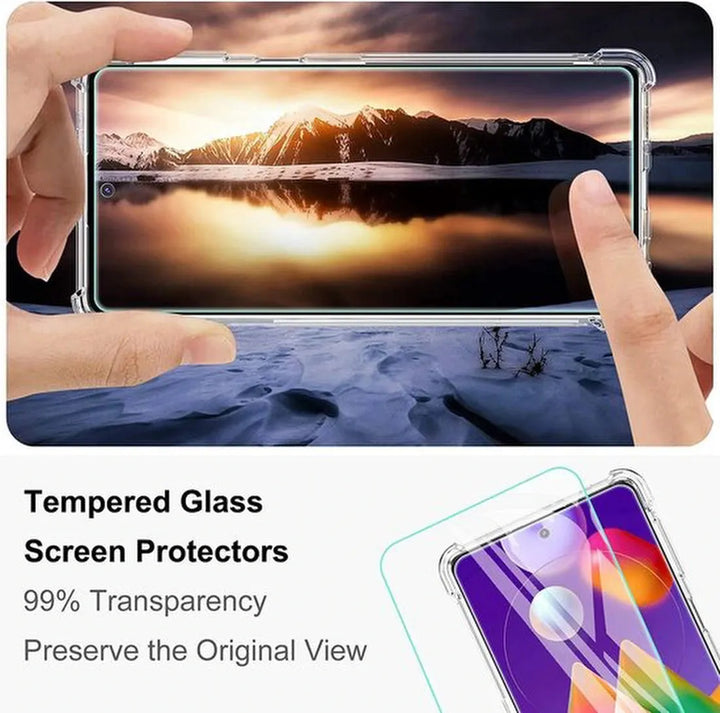 Samsung Galaxy M31s Hoesjes – Siliconen Backcover – Schokbestendig – 2x Screenprotector Gehard Glas-Ilumina Benelux