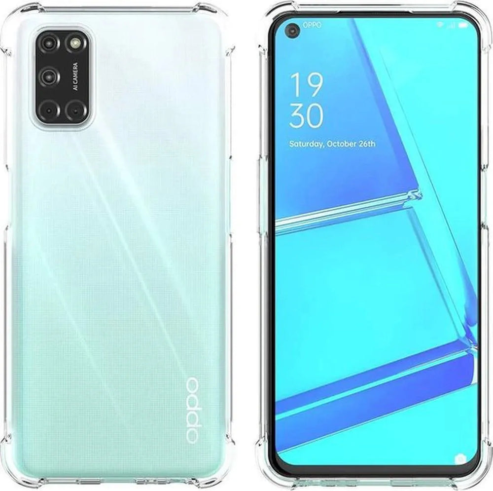 Oppo A72 Hoesjes – Siliconen Backcover – Schokbestendig – Transparant – 2x Screenprotector Gehard Glas-Ilumina Benelux