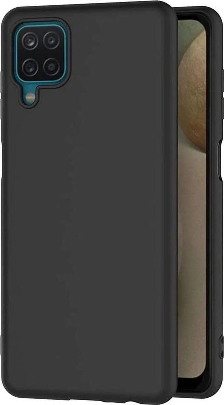 Samsung Galaxy A12 Hoesjes – Siliconen Backcover – Flexibel – Schokbestendig – Zwart-Ilumina Benelux