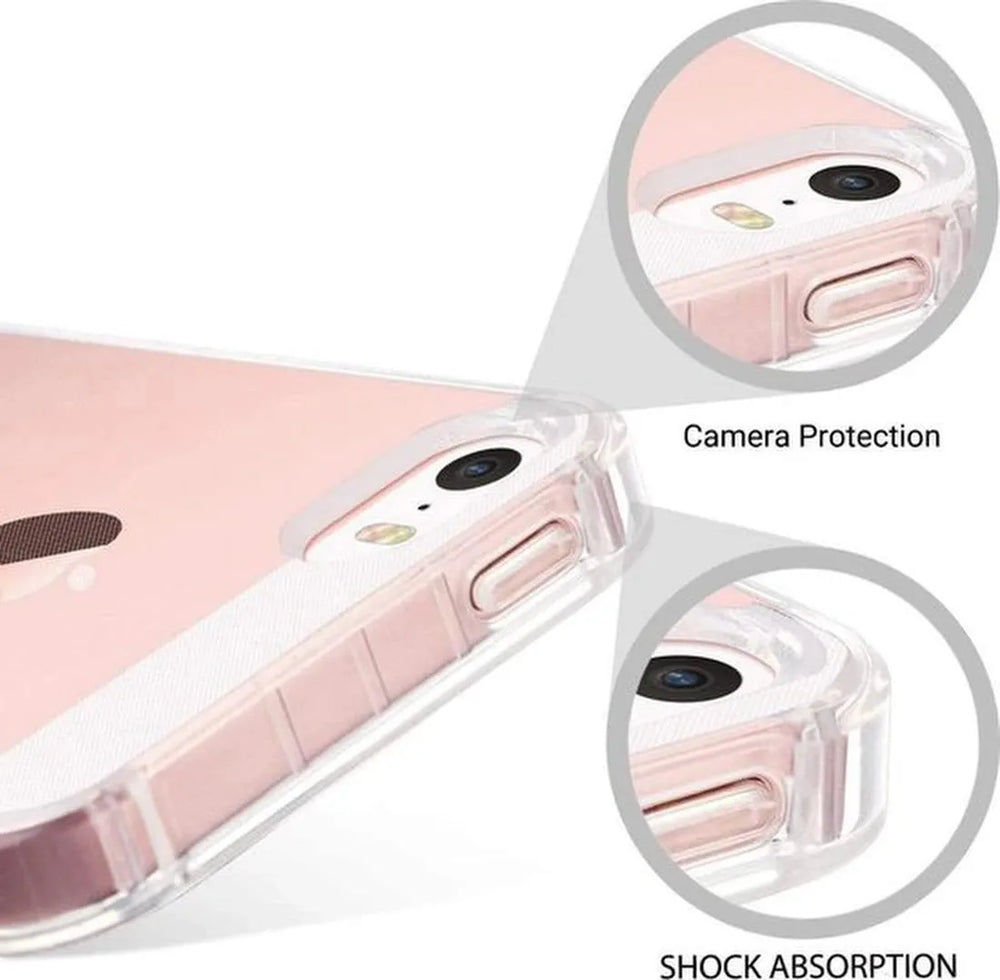iPhone 5/5s/SE Hoesjes – Soft TPU Siliconen Backcover – Schokbestendig – Transparant-Ilumina Benelux