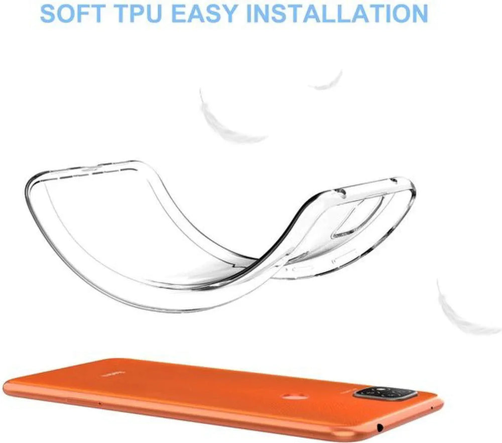 Xiaomi Redmi 9C Hoesjes – Transparante Siliconen Backcover – 2 Pack Screenprotector – Gehard Glas-Ilumina Benelux