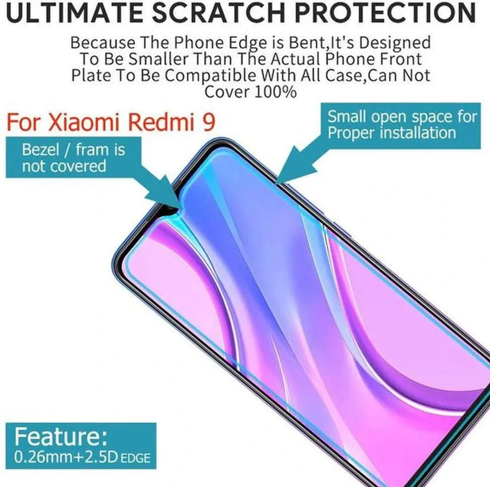 Xiaomi Redmi 9 Hoesjes – Transparante Siliconen Backcover – Schokbestendig – 2x Screenprotector Gehard Glas-Ilumina Benelux