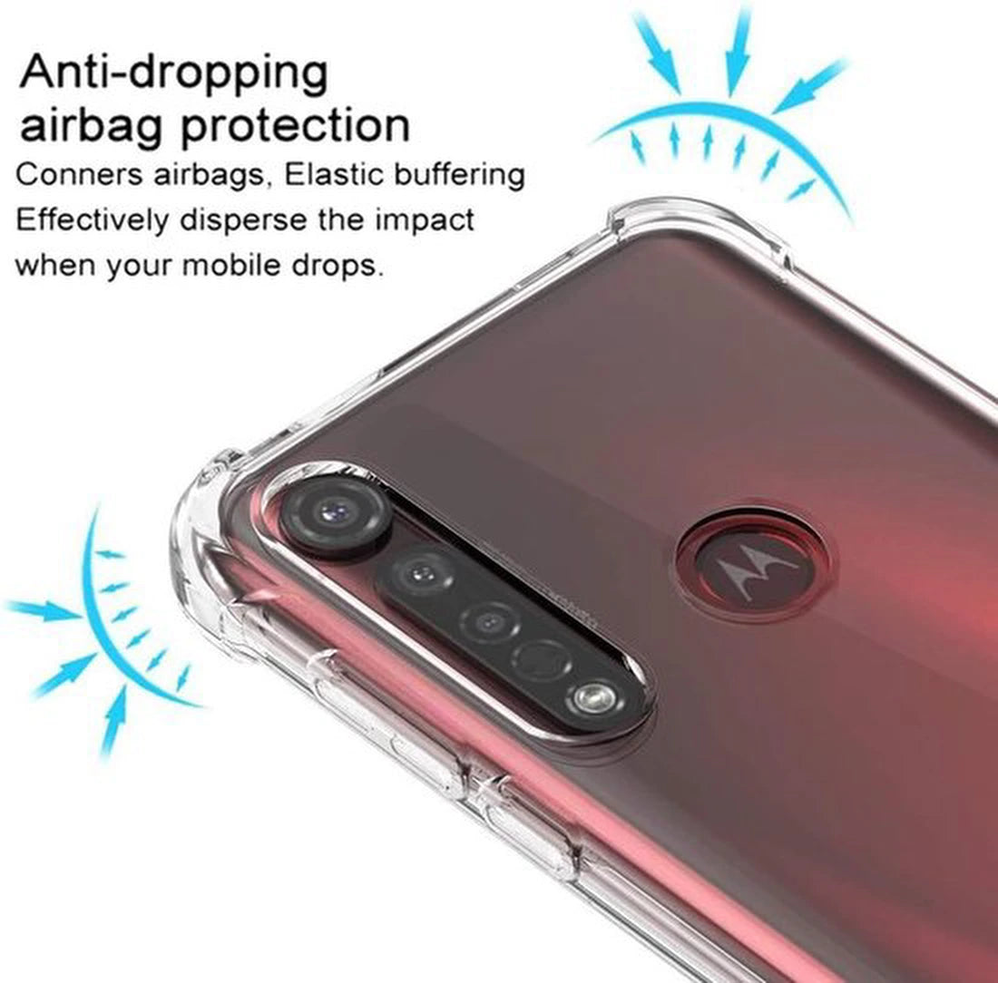 Motorola Moto G8 Plus Hoesjes – Soft TPU Siliconen Backcover – Schokbestendig – Zwart
