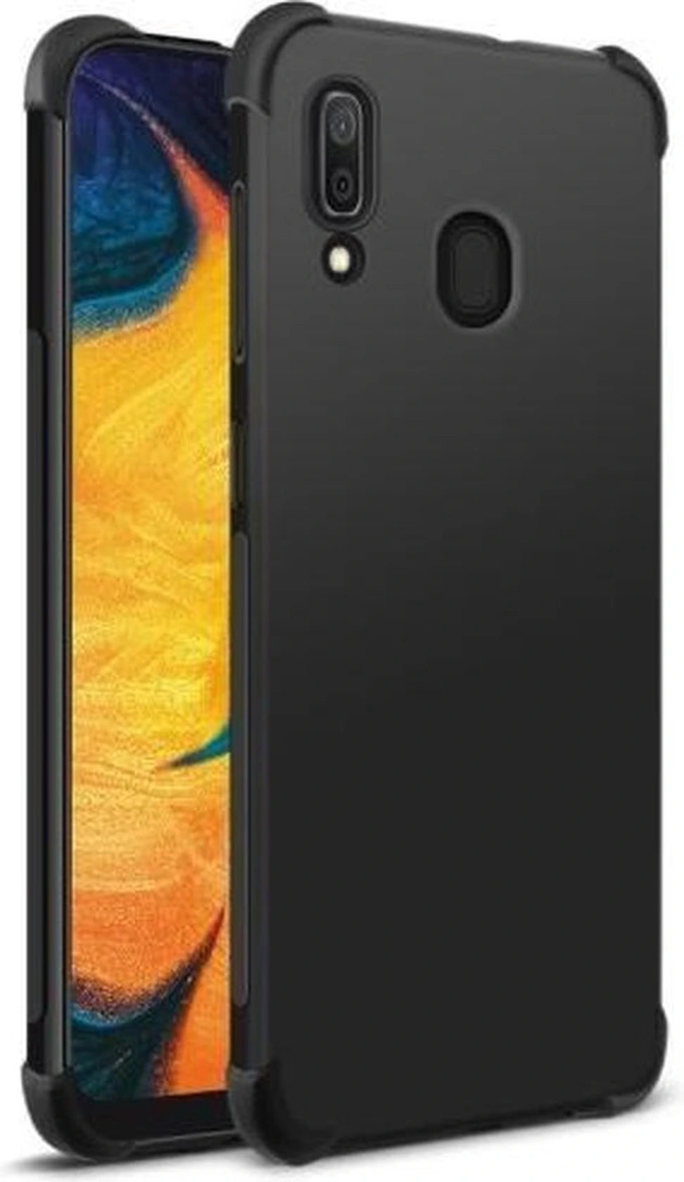 Shockproof Soft TPU hoesje zwart Silicone Case Geschikt voor: Samsung Galaxy A20E