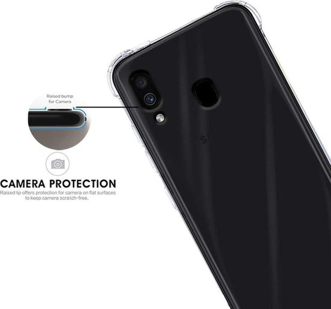 Shockproof Soft TPU hoesje zwart Silicone Case Geschikt voor: Samsung Galaxy A20E