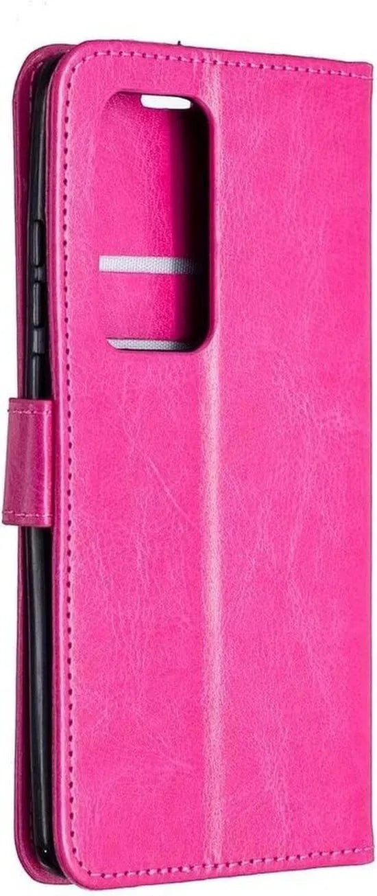 Oppo Find X3 Neo Hoesjes – Portemonnee Book Case – Pasjeshouder – 2x Gehard Glas Screenprotector – Roze-Ilumina Benelux