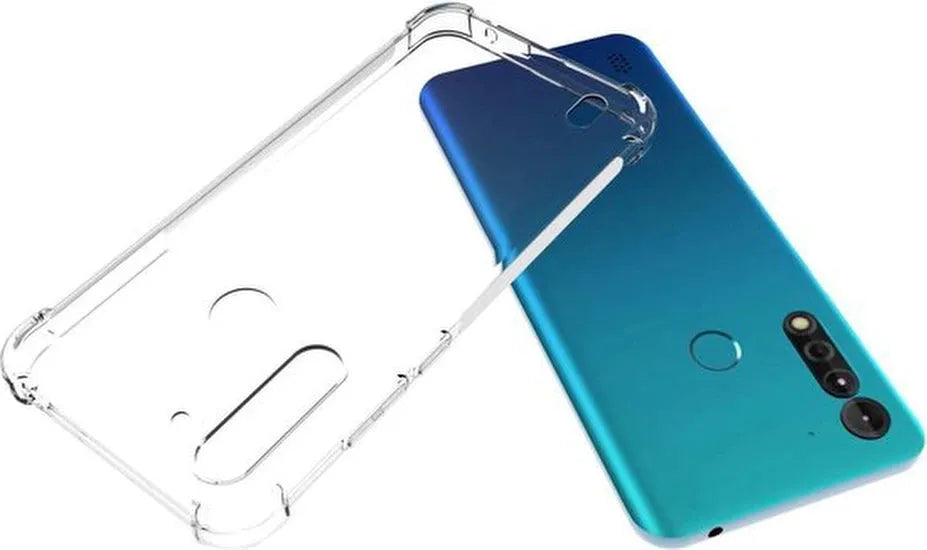 Motorola Moto G8 Power Lite Hoesjes – Siliconen Backcover – Schokbestendig – Transparant – 2x Screenprotector-Ilumina Benelux