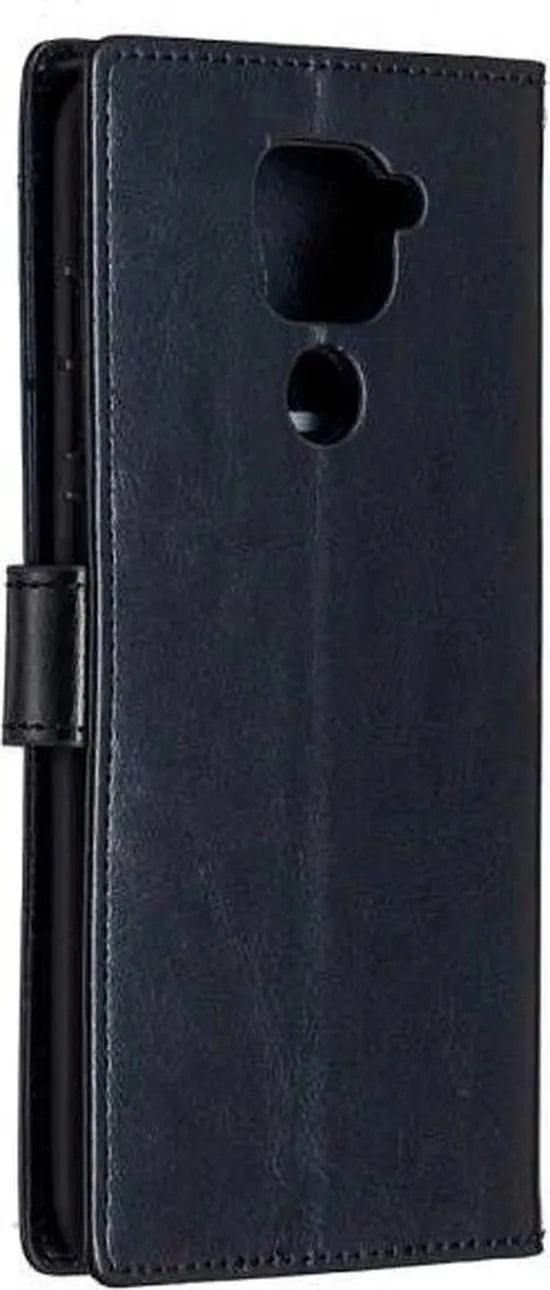 Xiaomi Redmi Note 9 Hoesjes – Portemonnee Book Case – Pasjeshouder – Magneetsluiting – Zwart-Ilumina Benelux