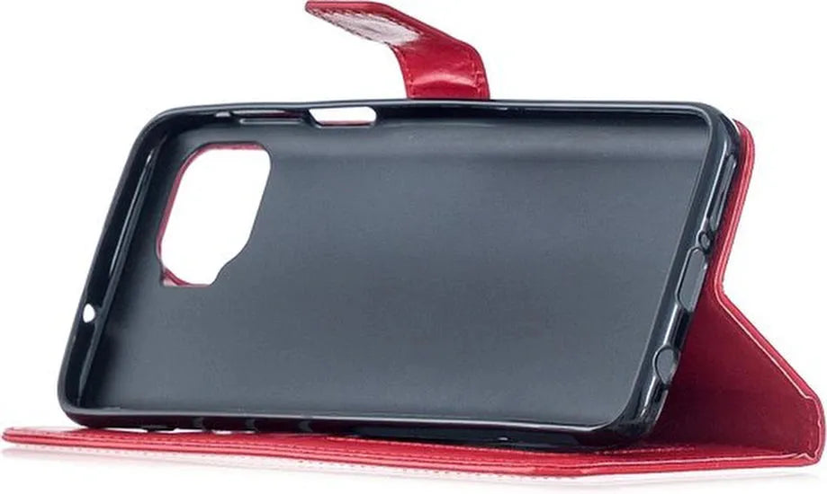 Motorola Moto G 5G Plus Hoesjes – Portemonnee Book Case – Pasjeshouder – Magneetsluiting – Rood-Ilumina Benelux