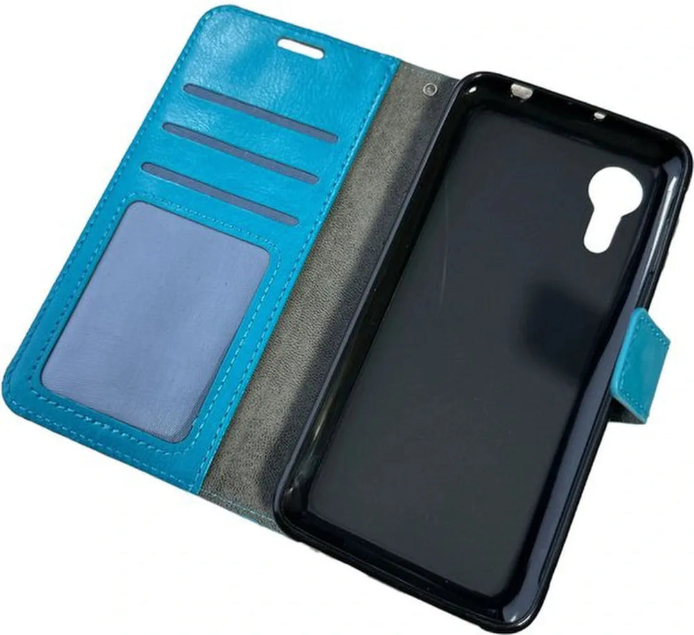 Samsung Galaxy XCover 5 Hoesjes – Portemonnee Hoes – 2 Pack Screenprotector – Pasjeshouder – Turquoise-Ilumina Benelux