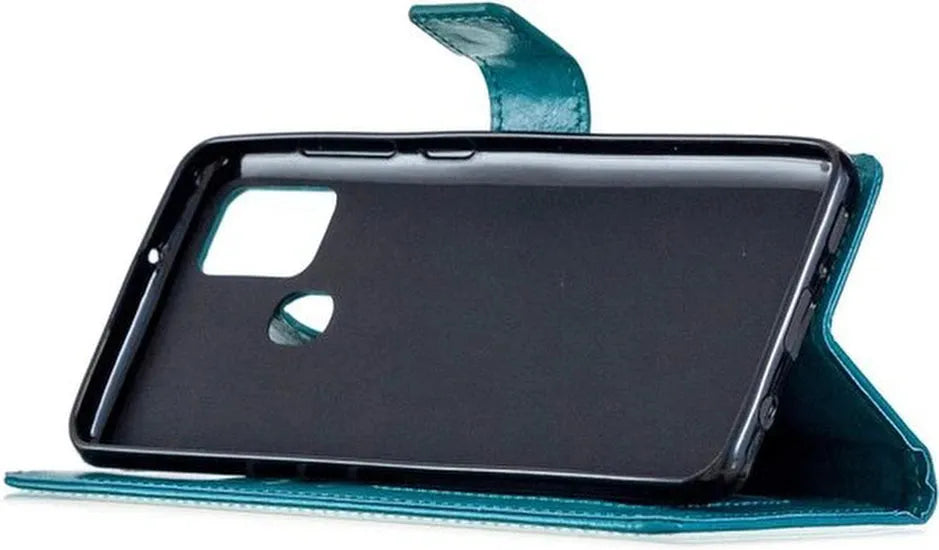 Motorola Moto G 5G Hoesjes – Portemonnee Book Case – Pasjeshouder – 2x Screenprotector – Turquoise-Ilumina Benelux