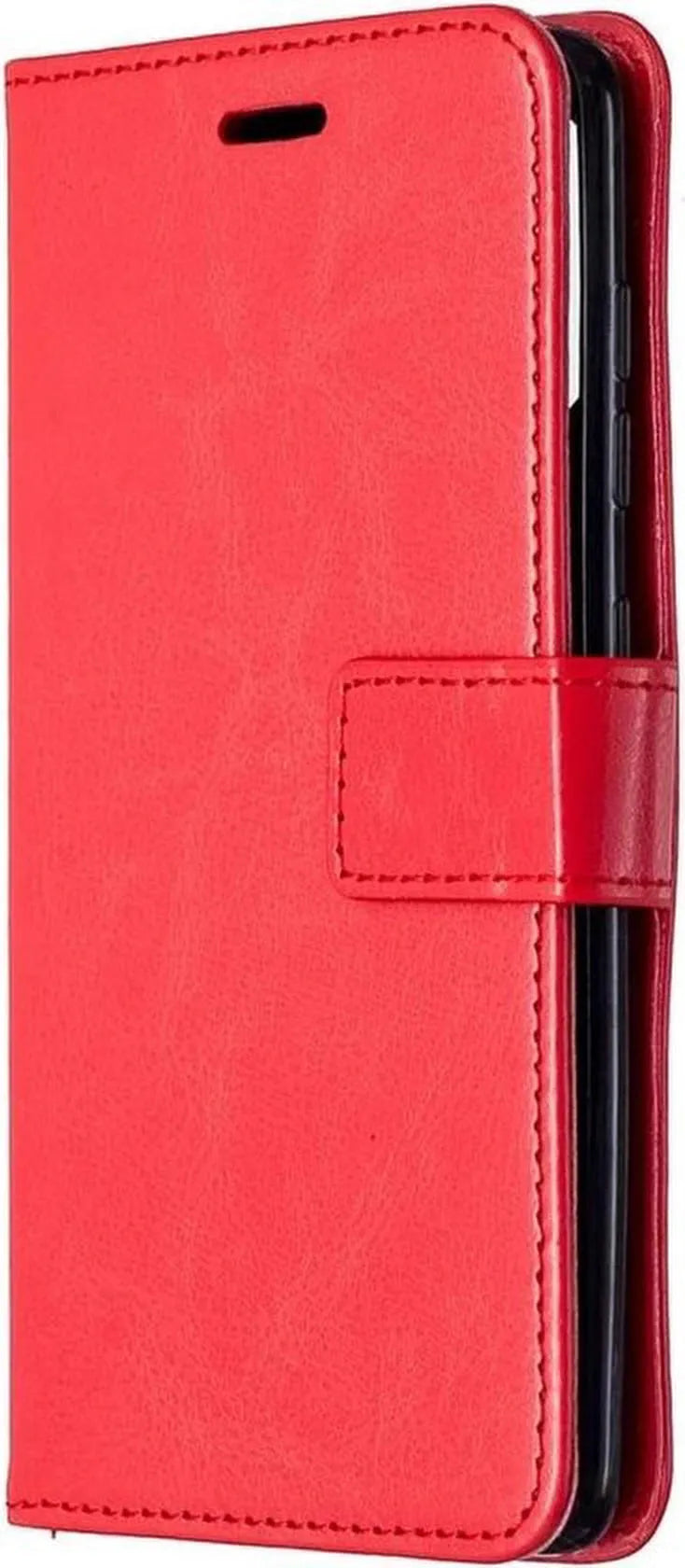 OnePlus 9 Hoesjes – Portemonnee Book Case – Pasjeshouder – 2x Gehard Glas Screenprotector – Rood-Ilumina Benelux