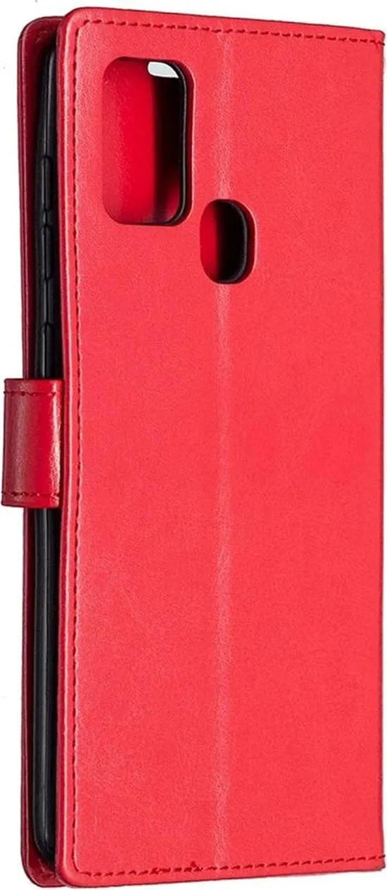 Motorola Moto G 5G Hoesjes – Portemonnee Book Case – Pasjeshouder – 2x Screenprotector – Rood-Ilumina Benelux