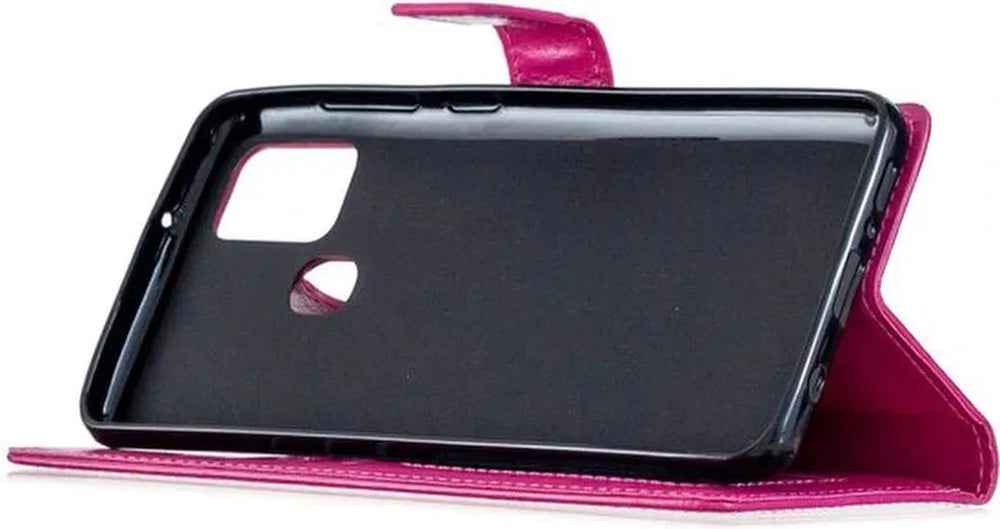 Motorola Moto G 5G Hoesjes – Portemonnee Book Case – Pasjeshouder – 2x Screenprotector – Roze-Ilumina Benelux