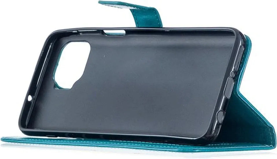 Motorola Moto G 5G Plus Hoesjes – Portemonnee Book Case – Pasjeshouder – Magneetsluiting – Turquoise-Ilumina Benelux