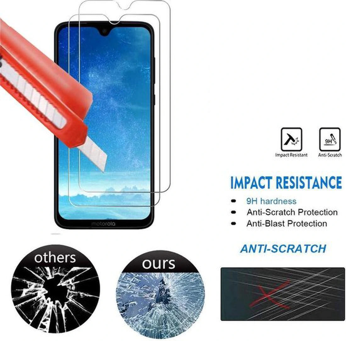 Anti-Shock transparant hoesje silicone met 2 Screenprotector Geschikt voor: Motorola Moto G8 Plus
