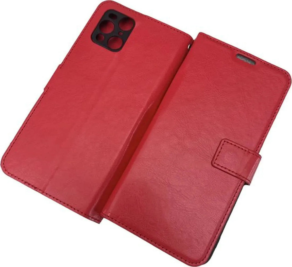 Oppo Find X3 Pro Hoesjes – Portemonnee Book Case – Magneetsluiting – 2x Gehard Glas Screenprotector – Rood-Ilumina Benelux