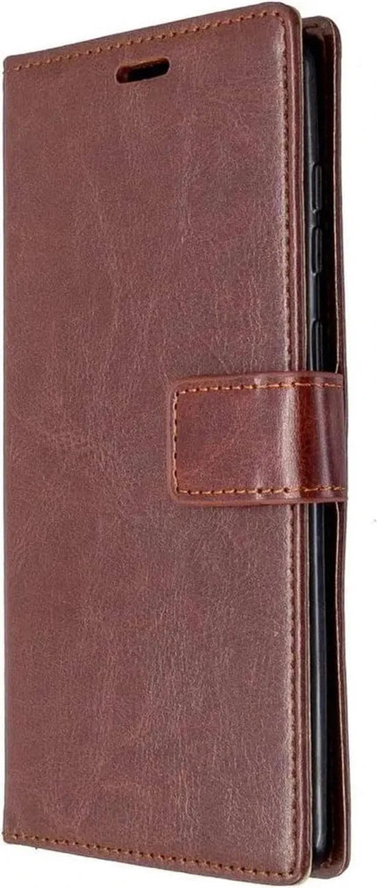 OnePlus 9 Hoesjes – Portemonnee Book Case – Pasjeshouder – 2x Gehard Glas Screenprotector – Bruin-Ilumina Benelux